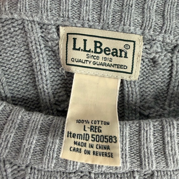 Vintage L.L Bean 100% Cotton Cable Knit Sweater - Picture 5 of 5
